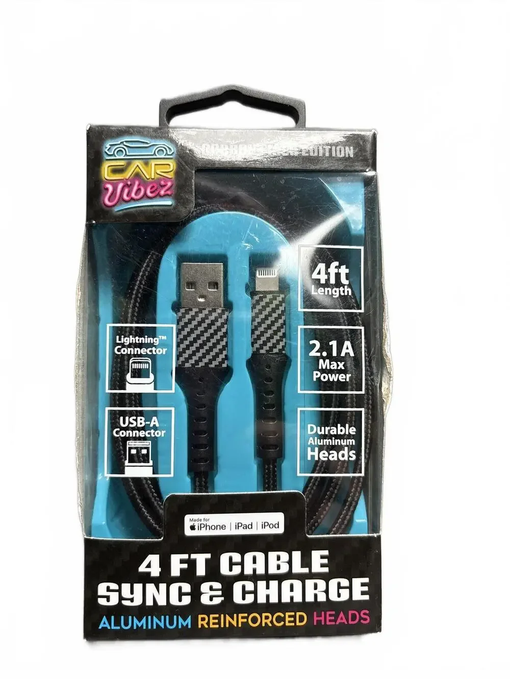 Car Vibez Carbon Fiber Edition Sync & Charge Cable